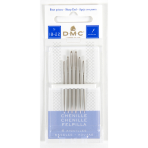 Agulha DMC CHENILLE, 12 cartelas com 6, 18-22
