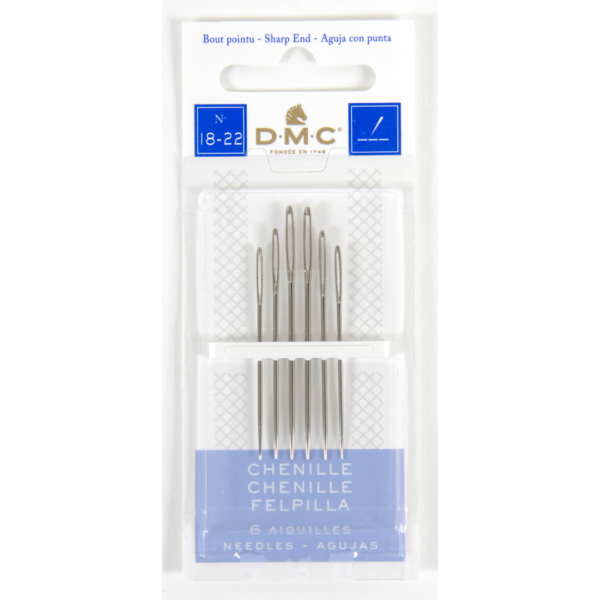 Agulha DMC CHENILLE, 12 cartelas com 6, 18-22