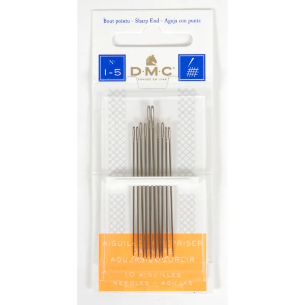 Agulhas DMC DARNING com ponta, 12 cartelas com 6, 1-5
