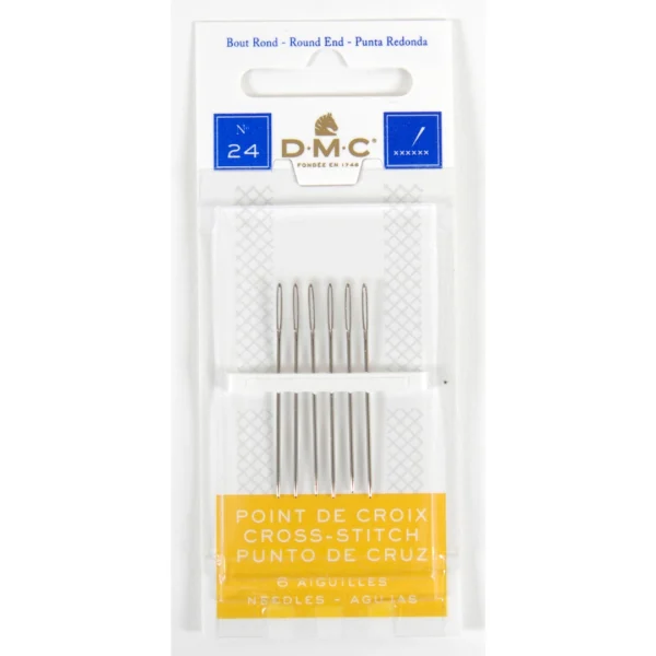 Agulha DMC de bordar, 12 cartelas com 6, 24
