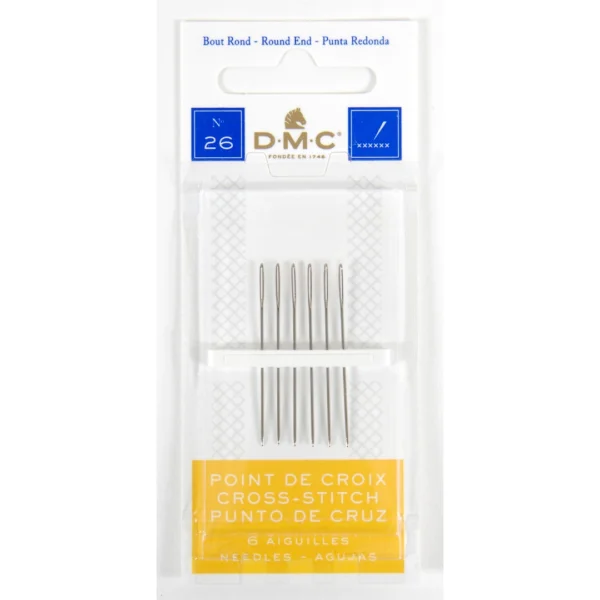 Agulha DMC de bordar, 12 cartelas com 6, 26